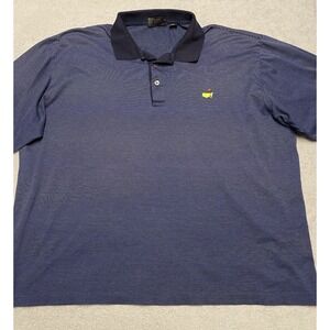 Masters Polo Shirt Mens XL Blue Micro-Stripe Clubhouse Collection‎ Italy Augusta